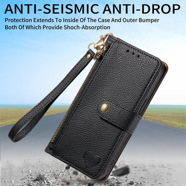 For Sony Xperia 5 IV Love Zipper Lanyard Leather Phone Case
