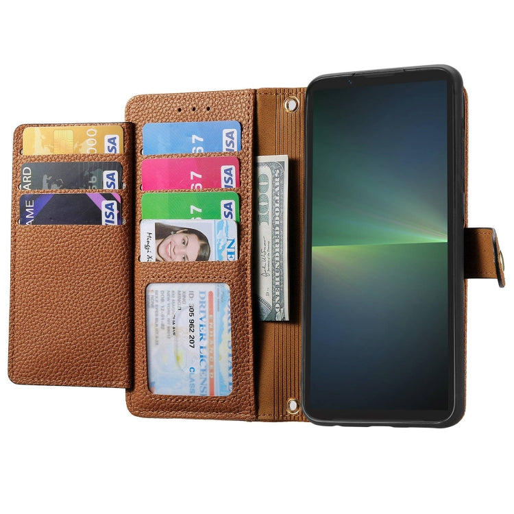 For Sony Xperia 5 V Love Zipper Lanyard Leather Phone Case