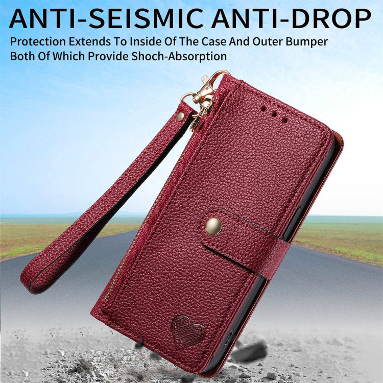 For Sony Xperia 10 VI Love Zipper Lanyard Leather Phone Case