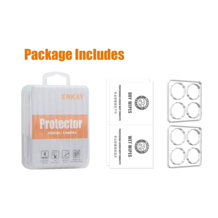 For Xiaomi 14T 2pcs ENKAY Hat-Prince 9H Rear Camera Lens Tempered Glass Film - Transparent