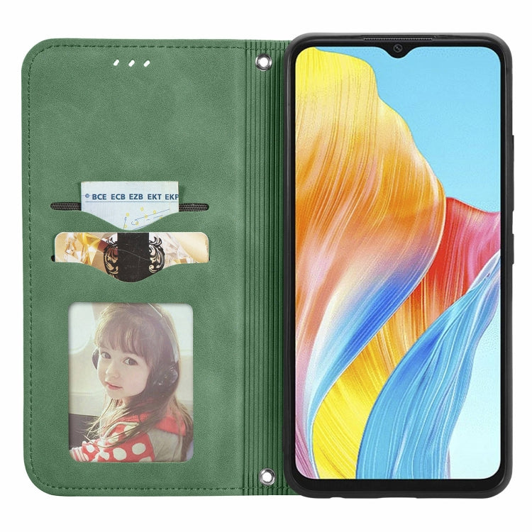 For OPPO A38 Retro Skin Feel Magnetic Flip Leather Phone Case