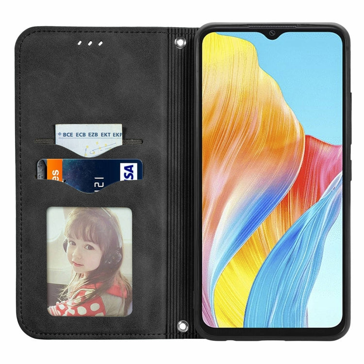 For OPPO A38 Retro Skin Feel Magnetic Flip Leather Phone Case