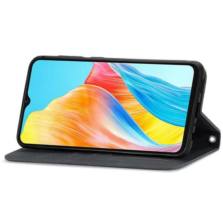 For OPPO A38 Retro Skin Feel Magnetic Flip Leather Phone Case