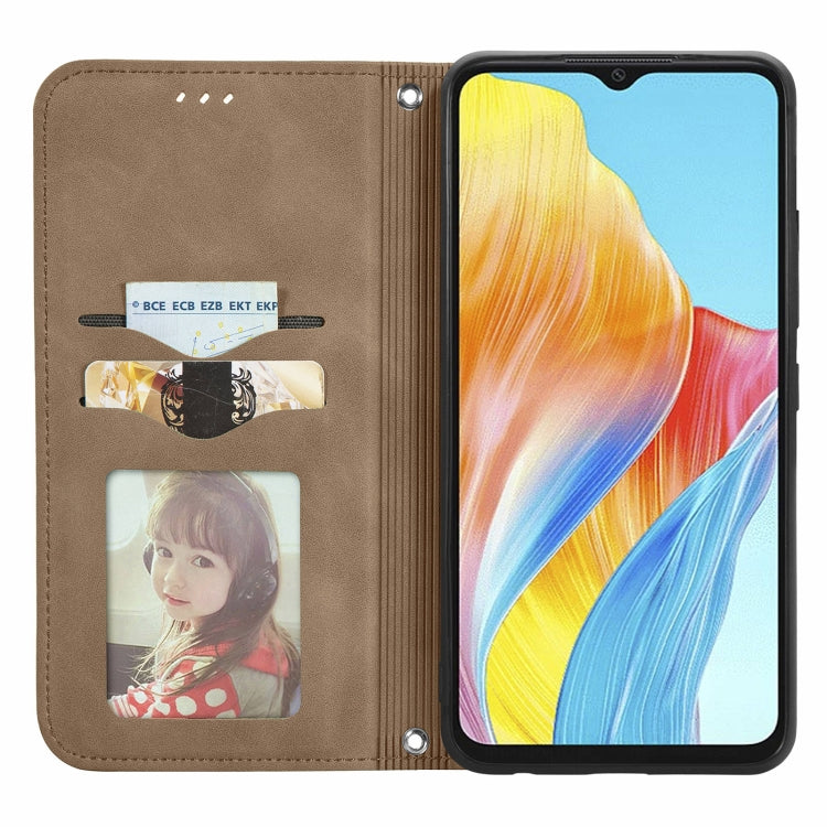 For OPPO A38 Retro Skin Feel Magnetic Flip Leather Phone Case