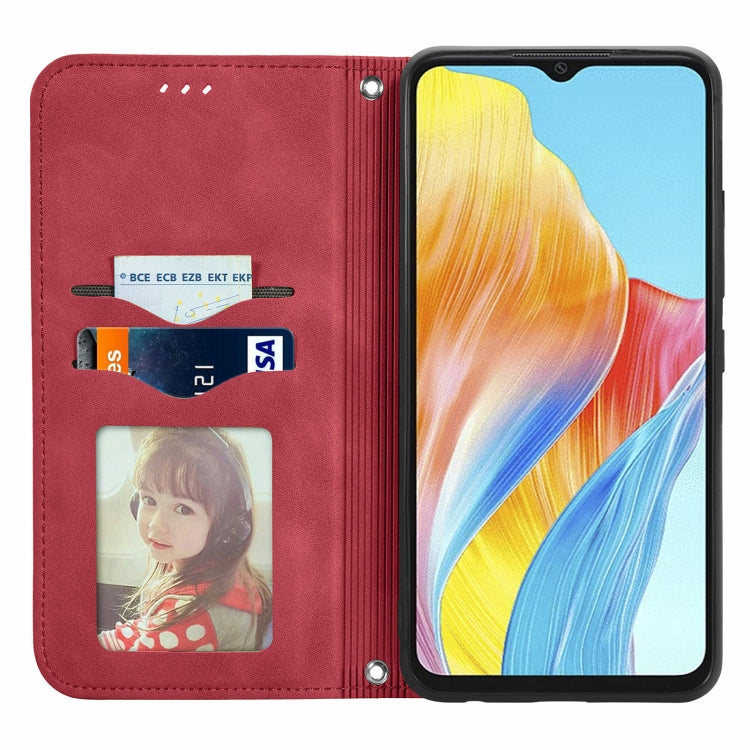 For OPPO A38 Retro Skin Feel Magnetic Flip Leather Phone Case