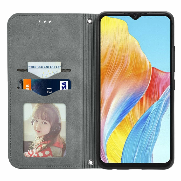 For OPPO A38 Retro Skin Feel Magnetic Flip Leather Phone Case