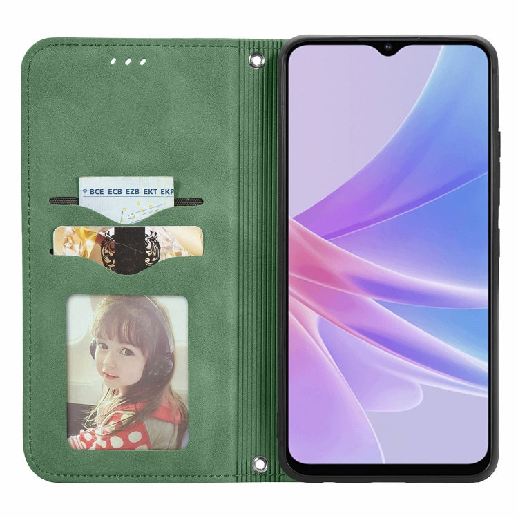 For OPPO A58 4G Retro Skin Feel Magnetic Flip Leather Phone Case