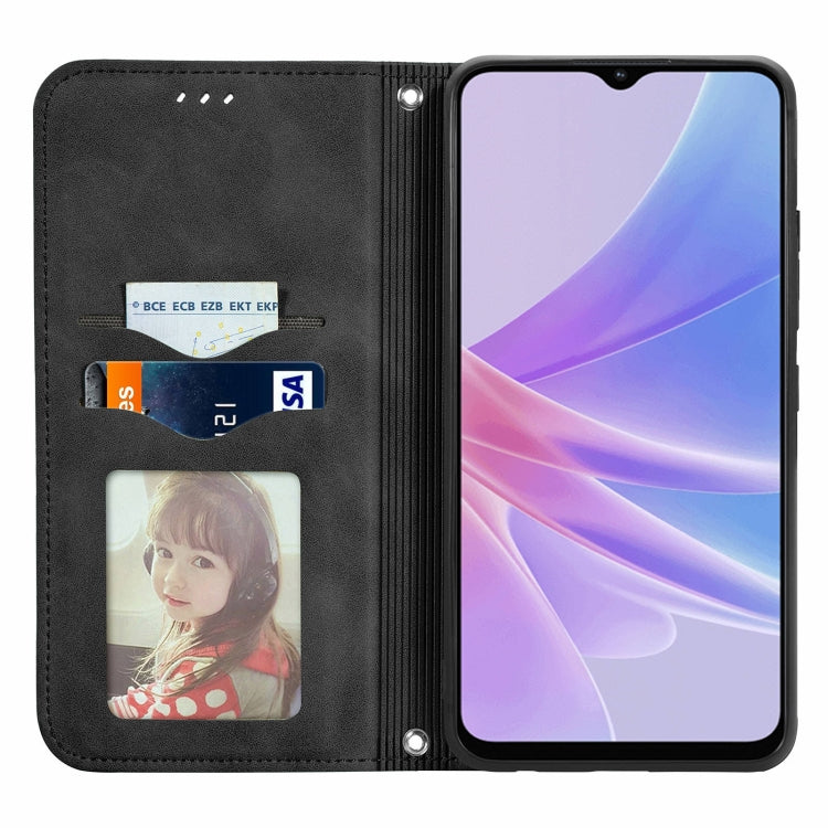 For OPPO A58 4G Retro Skin Feel Magnetic Flip Leather Phone Case