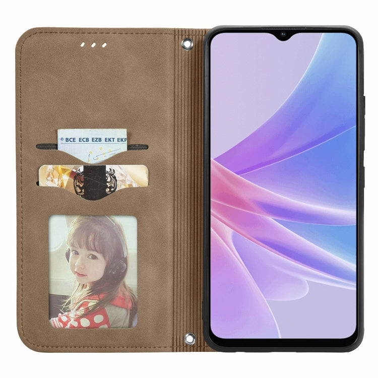 For OPPO A58 4G Retro Skin Feel Magnetic Flip Leather Phone Case