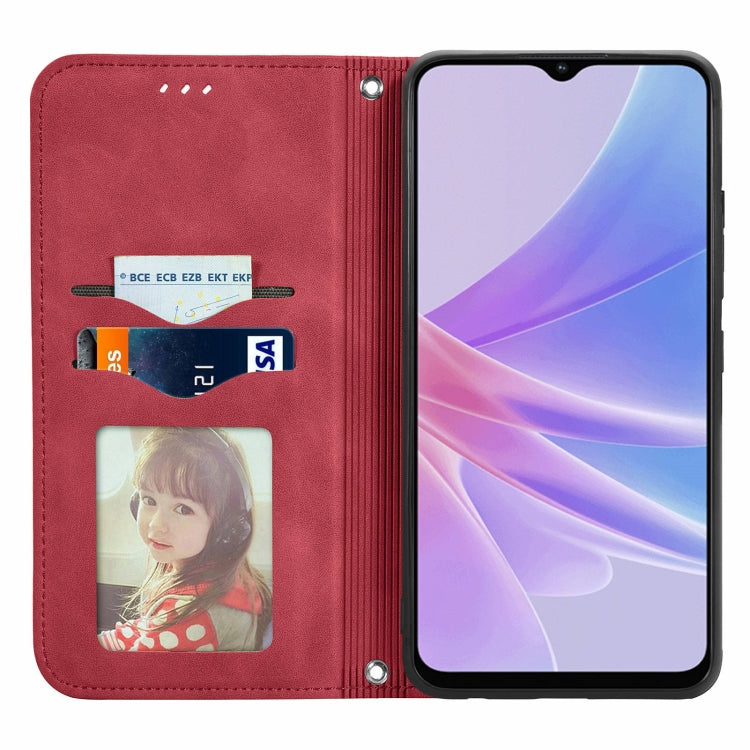 For OPPO A78 4G Retro Skin Feel Magnetic Flip Leather Phone Case