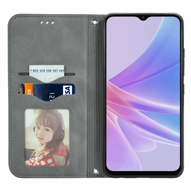 For OPPO A78 4G Retro Skin Feel Magnetic Flip Leather Phone Case