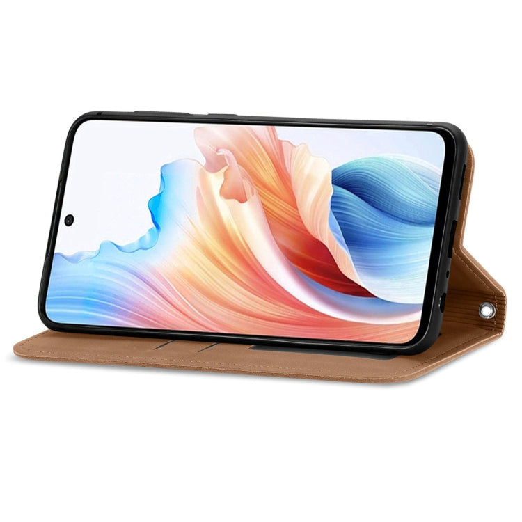 For OPPO A2  5G Retro Skin Feel Magnetic Flip Leather Phone Case
