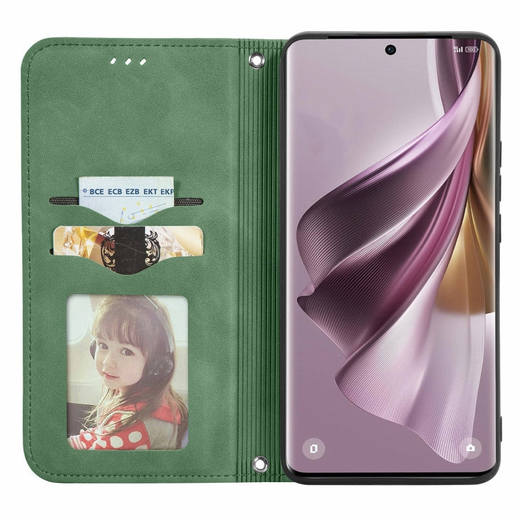 For OPPO Reno10 Pro Global Retro Skin Feel Magnetic Flip Leather Phone Case
