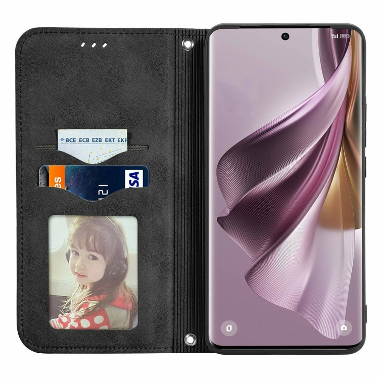 For OPPO Reno10 Pro Global Retro Skin Feel Magnetic Flip Leather Phone Case