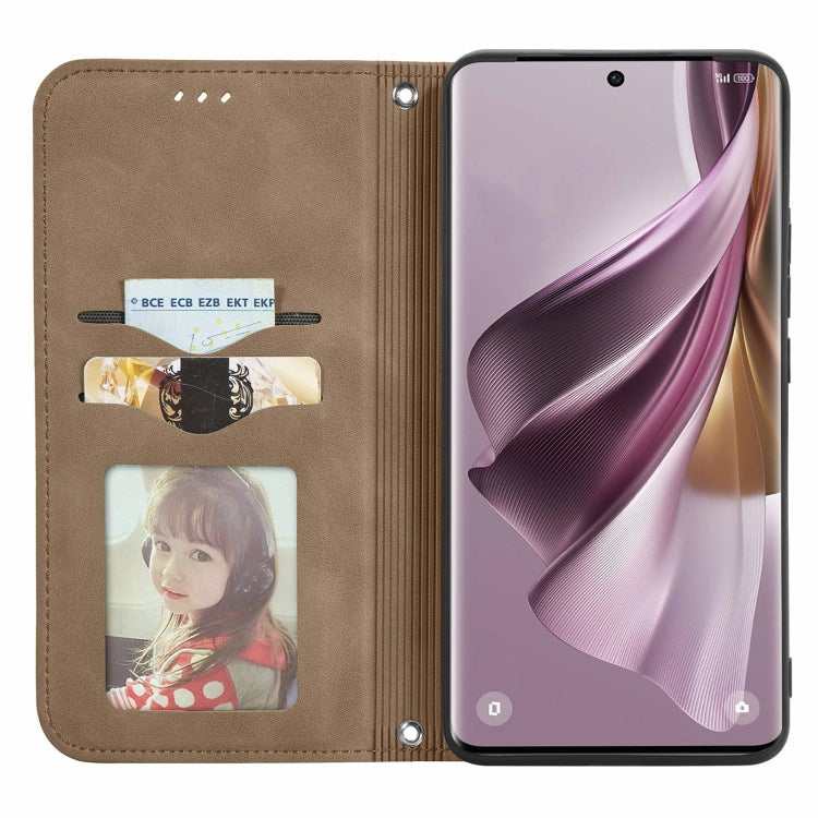 For OPPO Reno10 Pro Global Retro Skin Feel Magnetic Flip Leather Phone Case