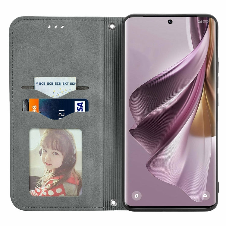For OPPO Reno10 Pro Global Retro Skin Feel Magnetic Flip Leather Phone Case