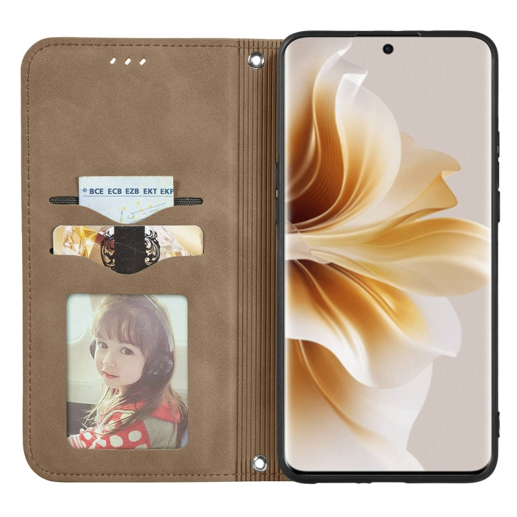 For OPPO Reno11 5G EU Retro Skin Feel Magnetic Flip Leather Phone Case