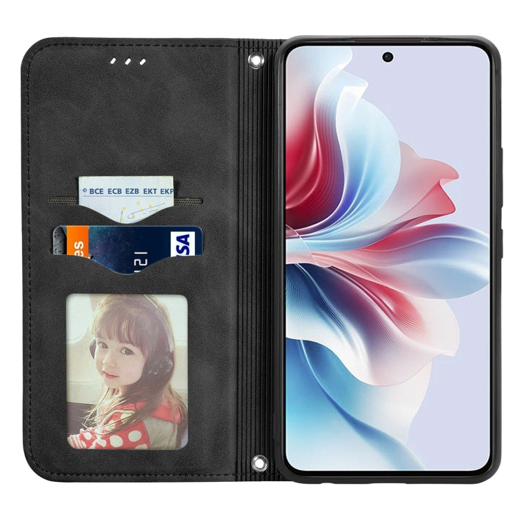 For OPPO Reno11 F 5G Retro Skin Feel Magnetic Flip Leather Phone Case