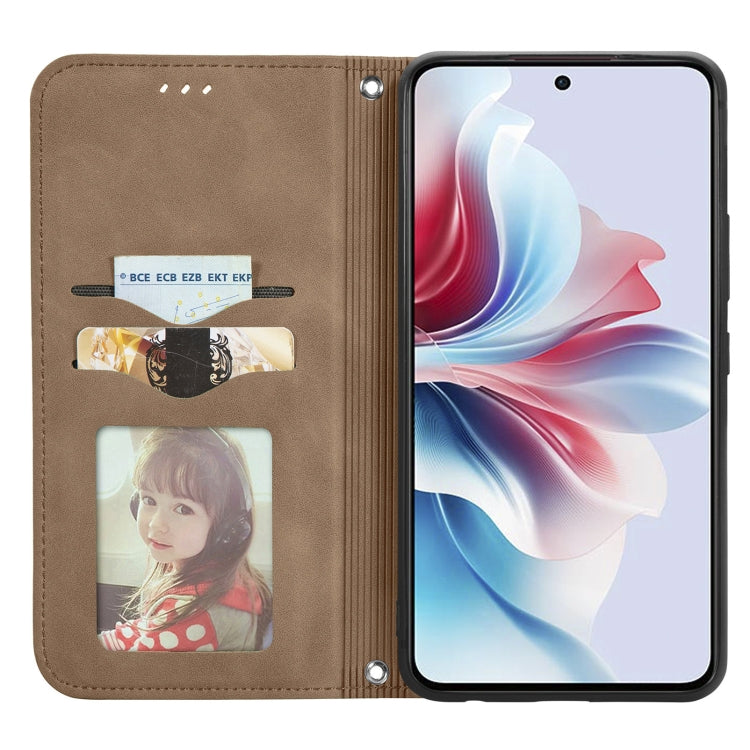 For OPPO Reno11 F 5G Retro Skin Feel Magnetic Flip Leather Phone Case