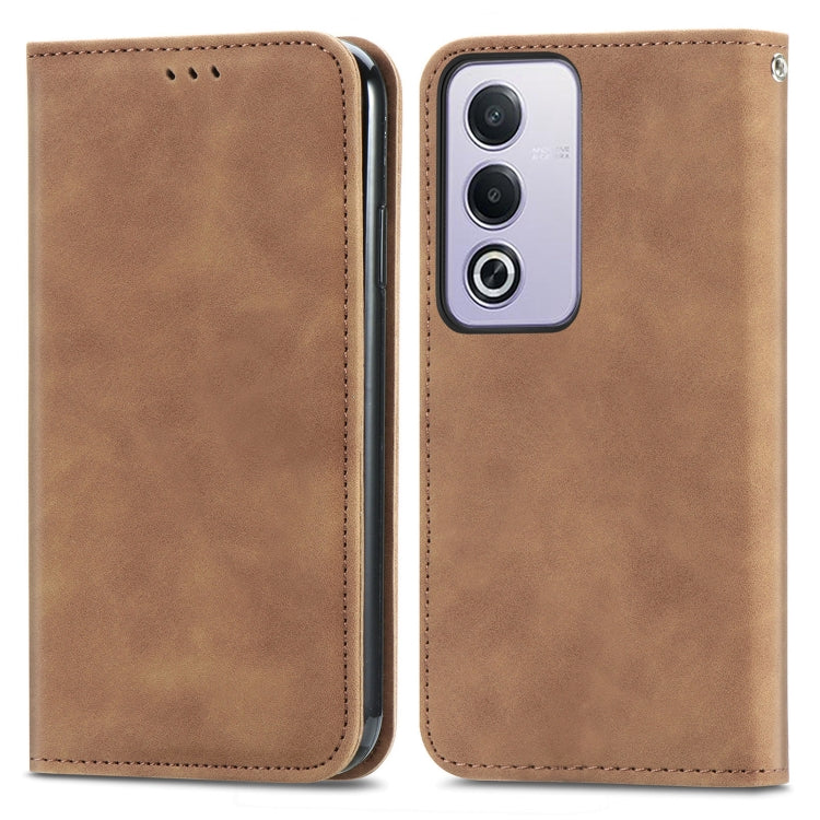 For OPPO A3 Pro Retro Skin Feel Magnetic Flip Leather Phone Case