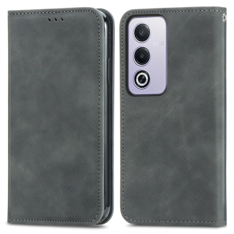 For OPPO A3 Pro Retro Skin Feel Magnetic Flip Leather Phone Case