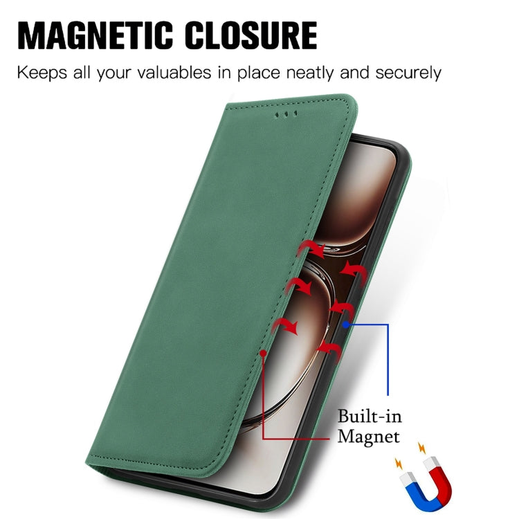 For OPPO A3X Retro Skin Feel Magnetic Flip Leather Phone Case