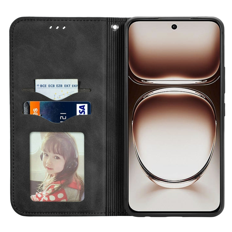 For OPPO A3X Retro Skin Feel Magnetic Flip Leather Phone Case
