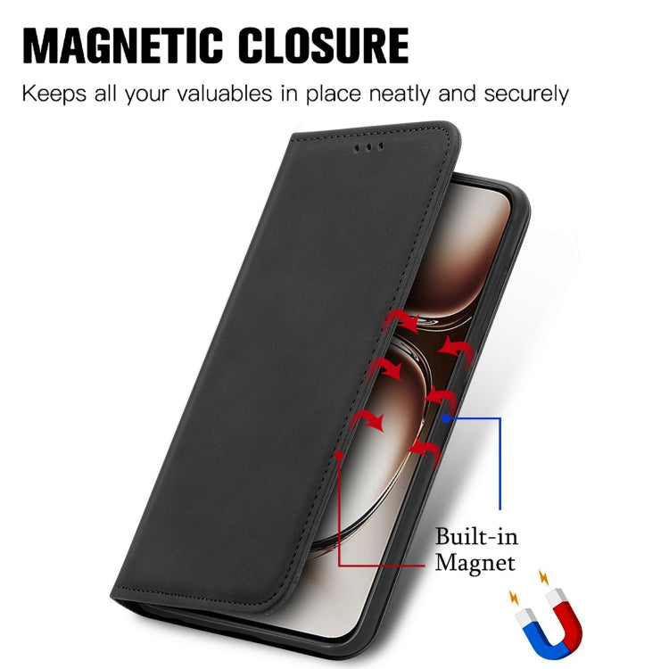 For OPPO A3X Retro Skin Feel Magnetic Flip Leather Phone Case