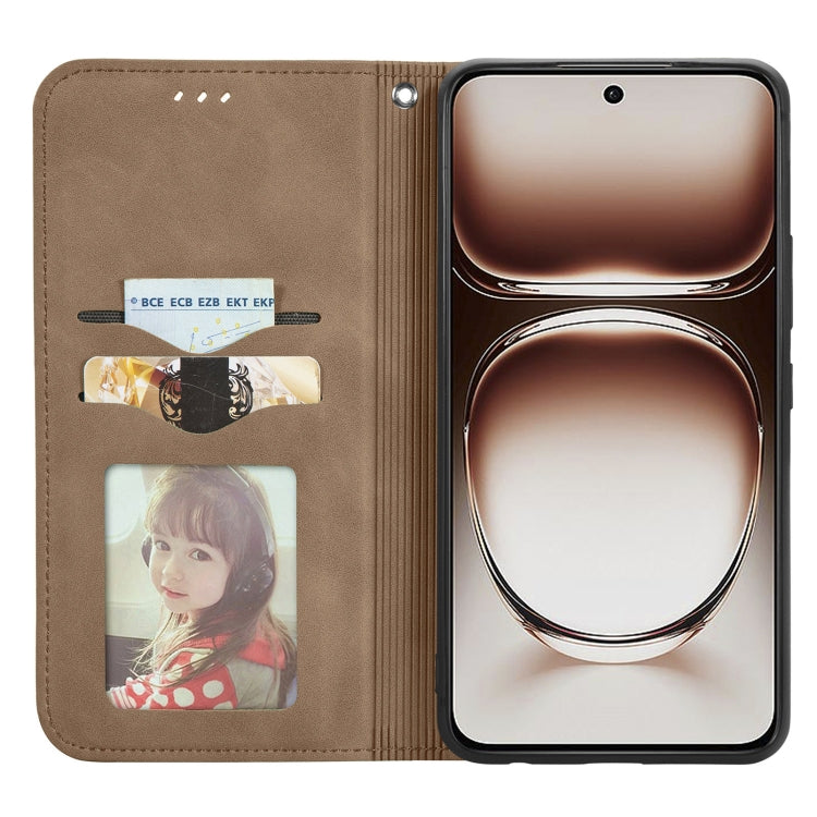 For OPPO A3X Retro Skin Feel Magnetic Flip Leather Phone Case