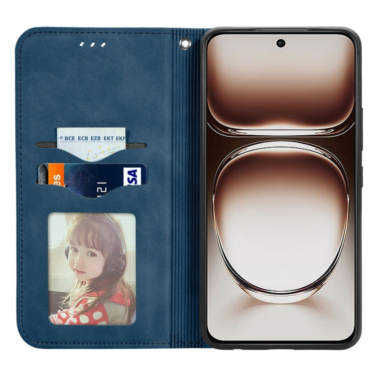 For OPPO A3X Retro Skin Feel Magnetic Flip Leather Phone Case