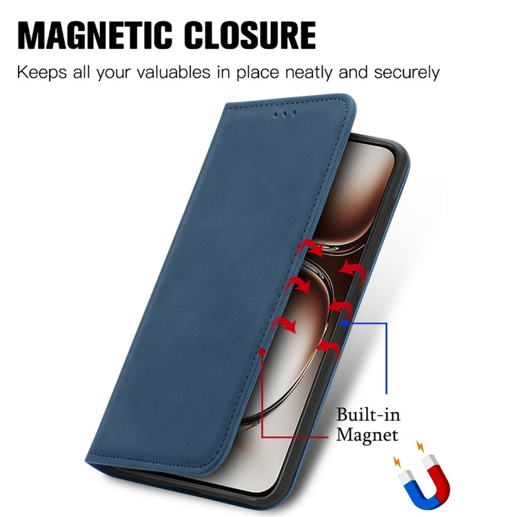 For OPPO A3X Retro Skin Feel Magnetic Flip Leather Phone Case