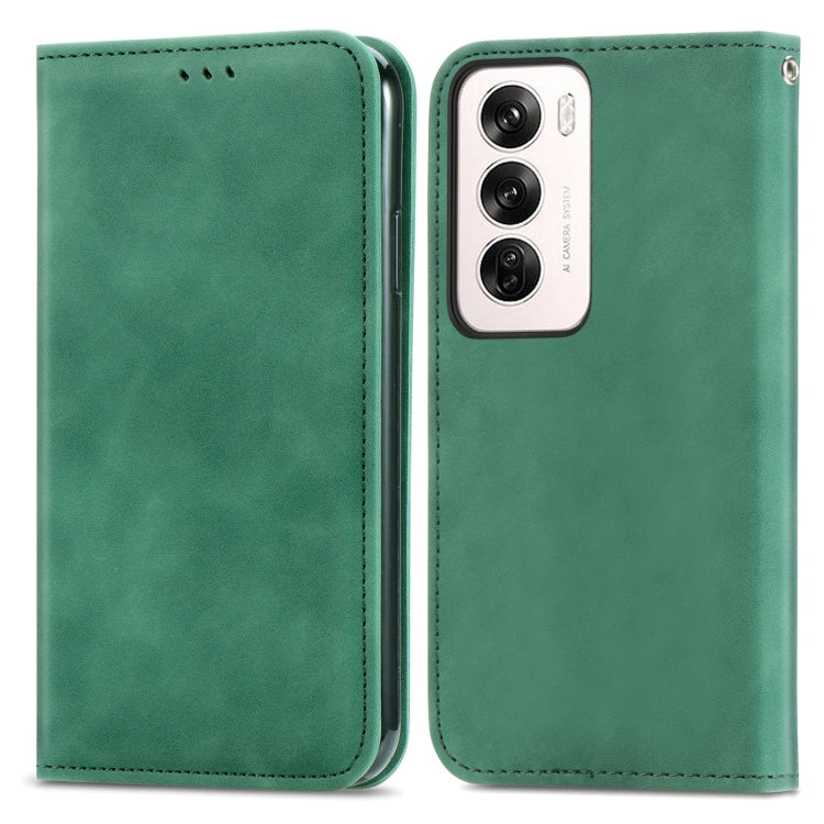 For OPPO Reno12 Pro Global Retro Skin Feel Magnetic Flip Leather Phone Case