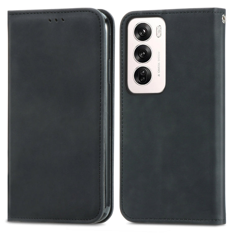 For OPPO Reno12 Pro Global Retro Skin Feel Magnetic Flip Leather Phone Case