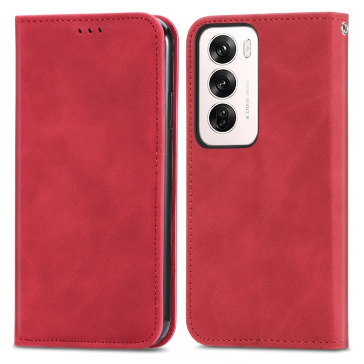 For OPPO Reno12 Pro Global Retro Skin Feel Magnetic Flip Leather Phone Case