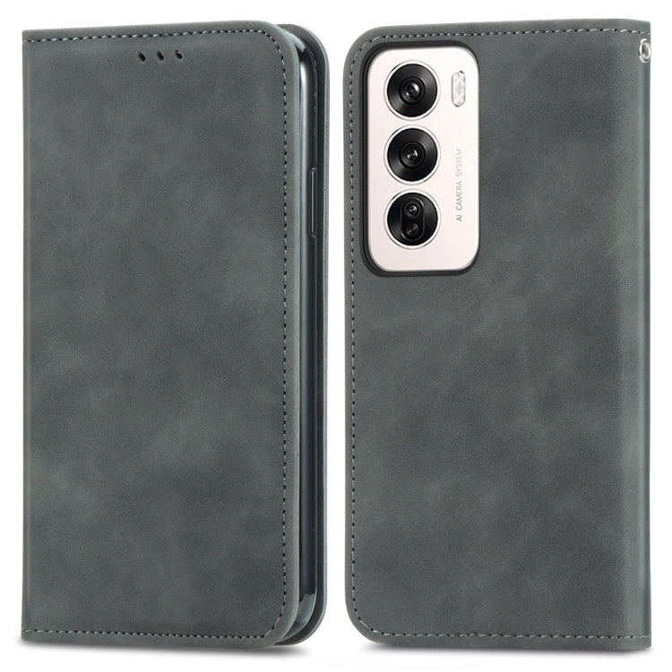 For OPPO Reno12 Pro Global Retro Skin Feel Magnetic Flip Leather Phone Case
