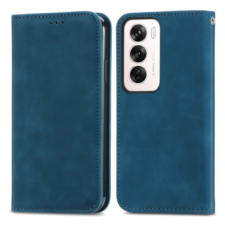 For OPPO Reno12 Pro Global Retro Skin Feel Magnetic Flip Leather Phone Case