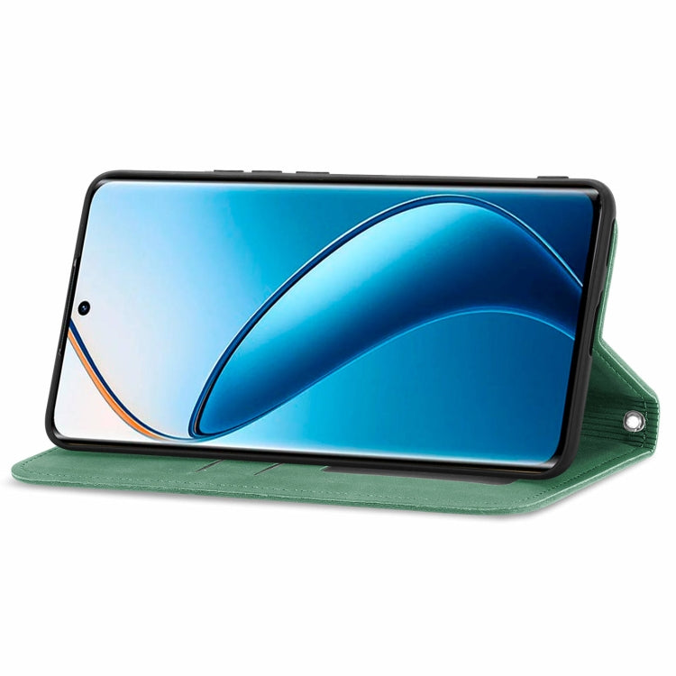 For  Realme 12+ Retro Skin Feel Magnetic Flip Leather Phone Case