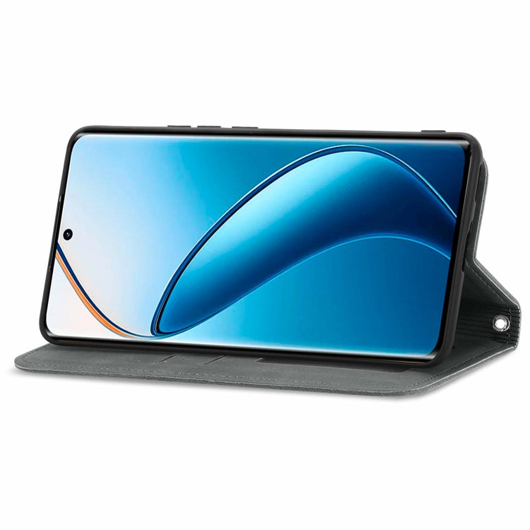 For  Realme 12+ Retro Skin Feel Magnetic Flip Leather Phone Case