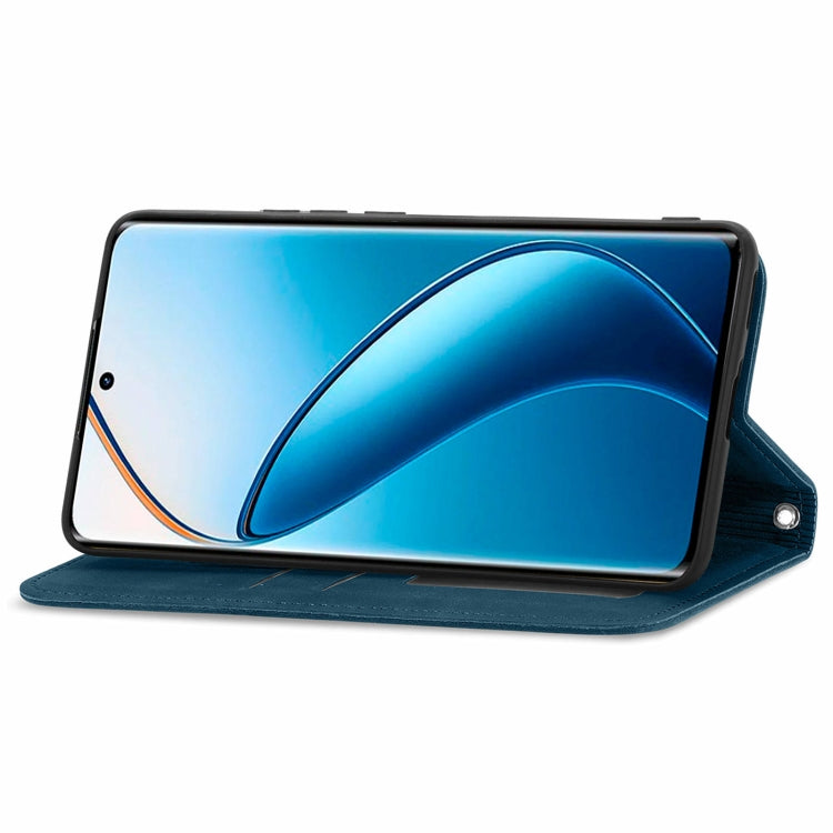 For  Realme 12+ Retro Skin Feel Magnetic Flip Leather Phone Case