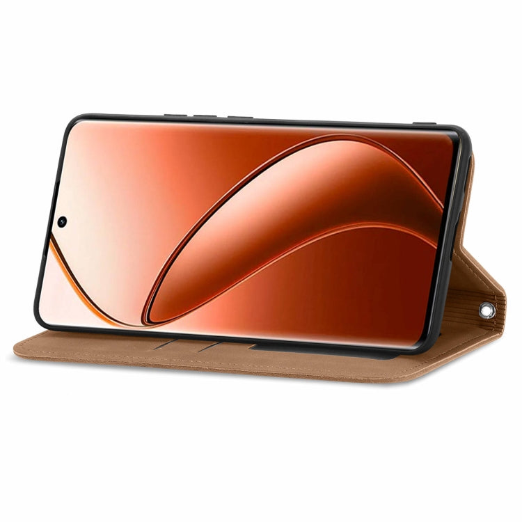For  Realme 12 Pro+ Retro Skin Feel Magnetic Flip Leather Phone Case