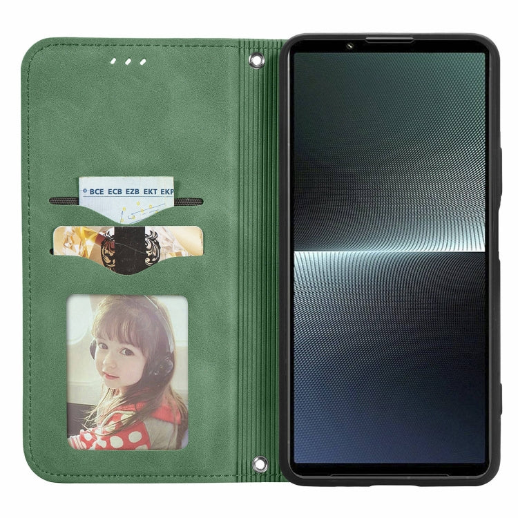 For Sony Xperia 1 V Retro Skin Feel Magnetic Flip Leather Phone Case
