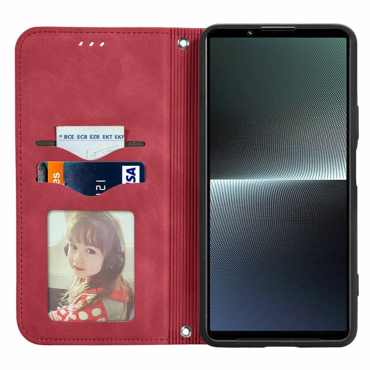 For Sony Xperia 1 V Retro Skin Feel Magnetic Flip Leather Phone Case