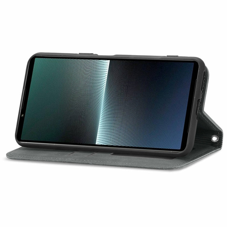 For Sony Xperia 1 V Retro Skin Feel Magnetic Flip Leather Phone Case