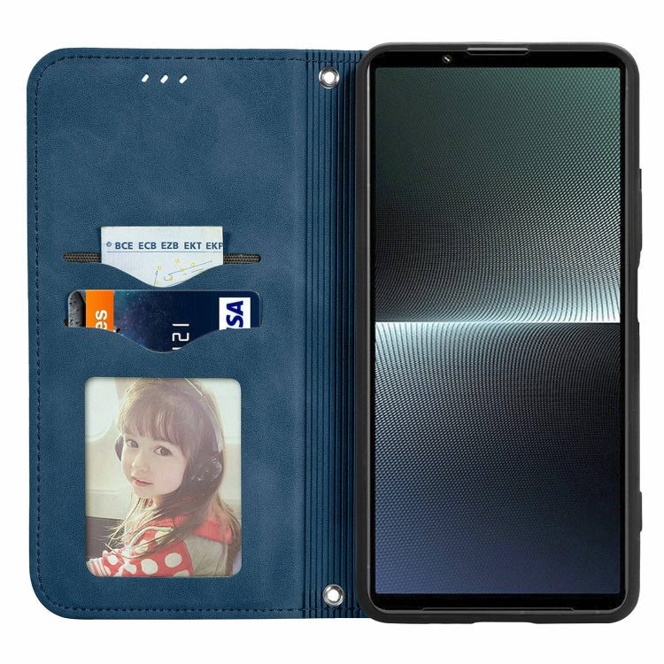 For Sony Xperia 1 V Retro Skin Feel Magnetic Flip Leather Phone Case