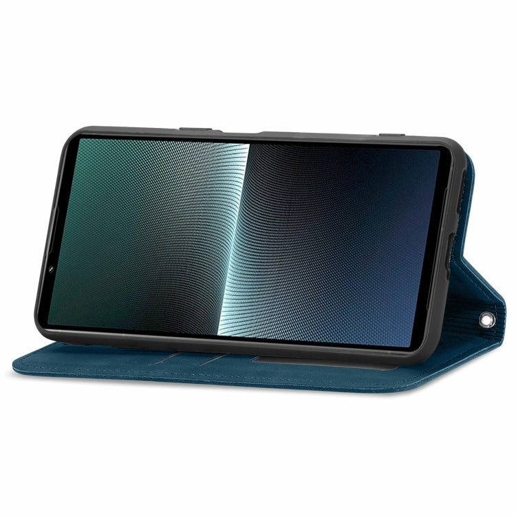 For Sony Xperia 1 V Retro Skin Feel Magnetic Flip Leather Phone Case