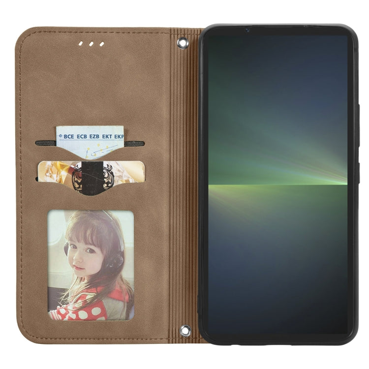 For Sony Xperia 5 V Retro Skin Feel Magnetic Flip Leather Phone Case