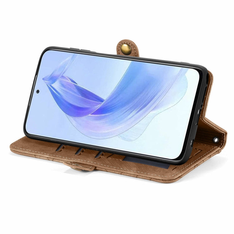 For Honor X50i Geometric Zipper Wallet Side Buckle Leather Phone Case