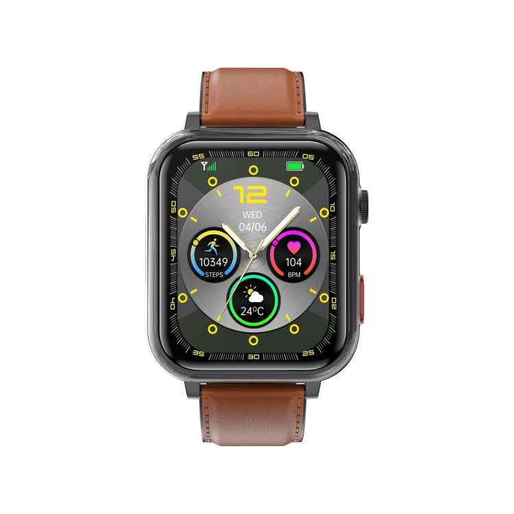 G18 1.83 inch Color Screen Smart Watch Leather Strap, Support  Noninvasive Blood Sugar / Uric Acid