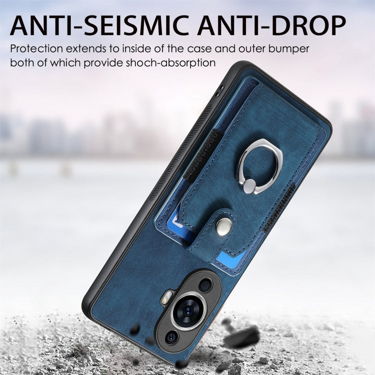 For Huawei nova 11 Retro Skin-feel Ring Card Wallet Phone Case