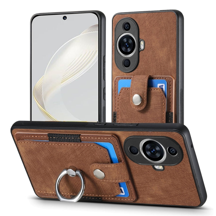 For Huawei nova 11 Retro Skin-feel Ring Card Wallet Phone Case